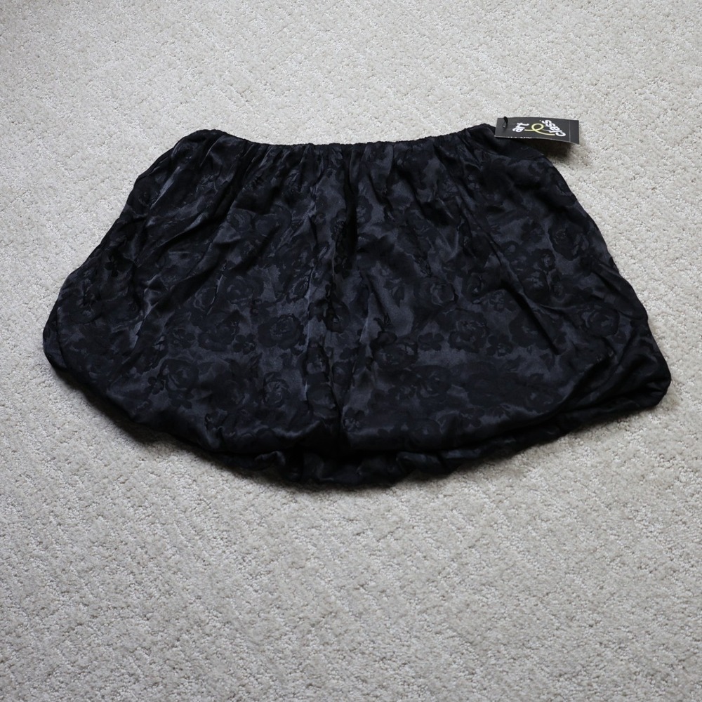 Art Class Girls Ebony Black Floral Jacquard Bubble Skirt Size L 10/12 NWT